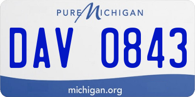 MI license plate DAV0843