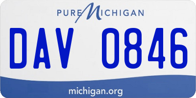 MI license plate DAV0846