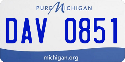 MI license plate DAV0851
