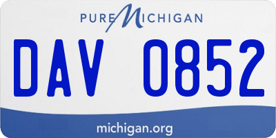 MI license plate DAV0852