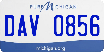 MI license plate DAV0856