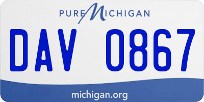 MI license plate DAV0867