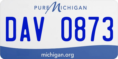 MI license plate DAV0873