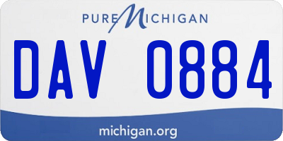 MI license plate DAV0884