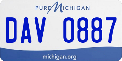 MI license plate DAV0887