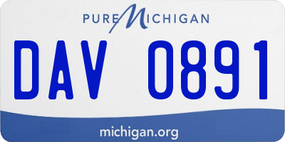 MI license plate DAV0891