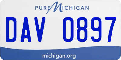 MI license plate DAV0897