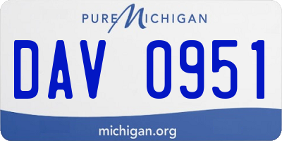 MI license plate DAV0951