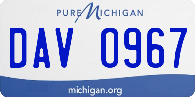MI license plate DAV0967