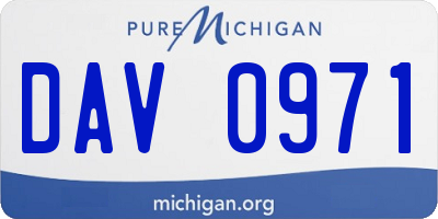 MI license plate DAV0971