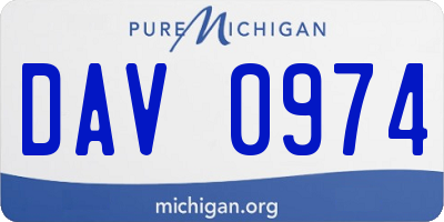 MI license plate DAV0974