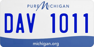 MI license plate DAV1011