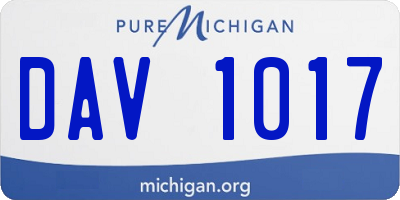 MI license plate DAV1017