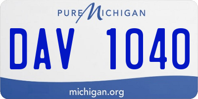 MI license plate DAV1040