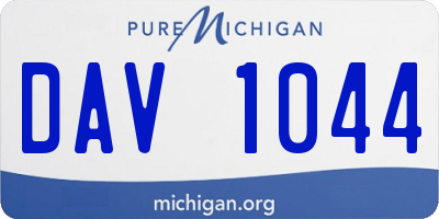 MI license plate DAV1044