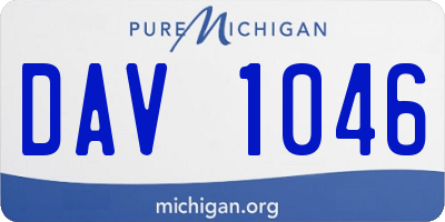 MI license plate DAV1046