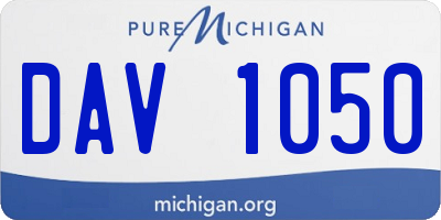 MI license plate DAV1050