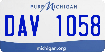 MI license plate DAV1058