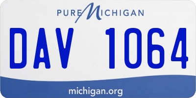 MI license plate DAV1064