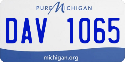 MI license plate DAV1065