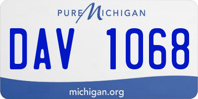 MI license plate DAV1068