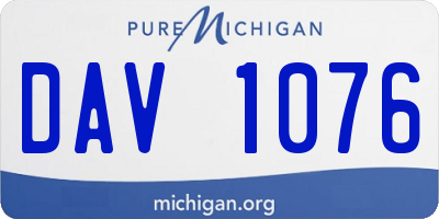 MI license plate DAV1076
