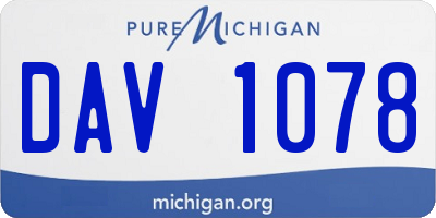MI license plate DAV1078