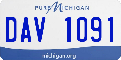 MI license plate DAV1091