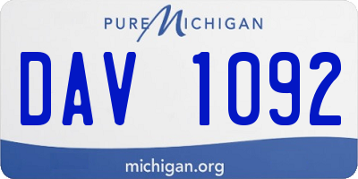 MI license plate DAV1092
