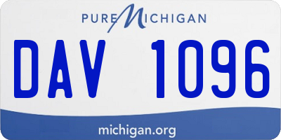 MI license plate DAV1096