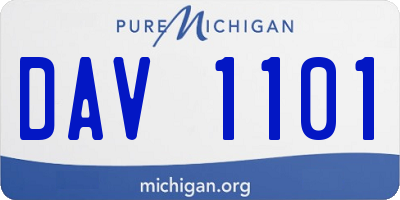 MI license plate DAV1101