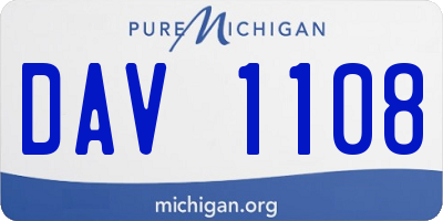 MI license plate DAV1108