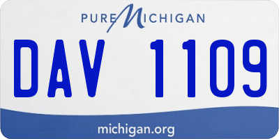 MI license plate DAV1109