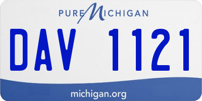 MI license plate DAV1121