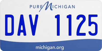 MI license plate DAV1125