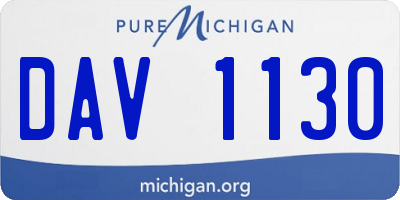 MI license plate DAV1130