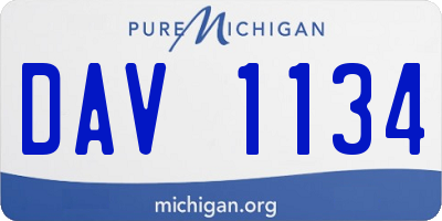 MI license plate DAV1134