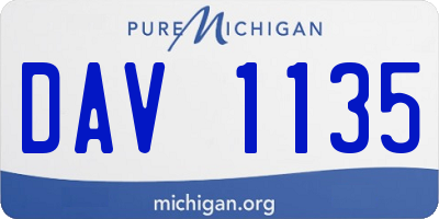 MI license plate DAV1135