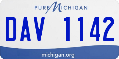 MI license plate DAV1142