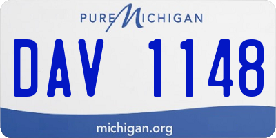 MI license plate DAV1148