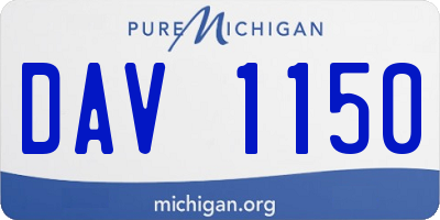 MI license plate DAV1150