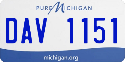 MI license plate DAV1151