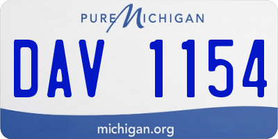 MI license plate DAV1154