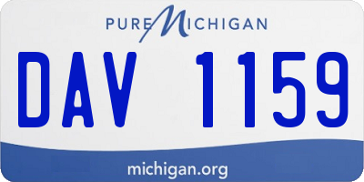 MI license plate DAV1159