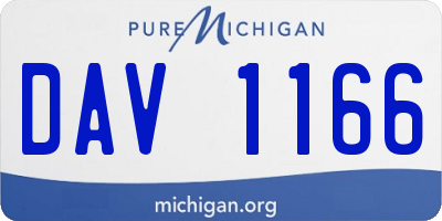 MI license plate DAV1166