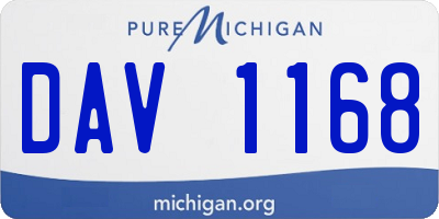 MI license plate DAV1168