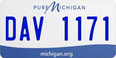 MI license plate DAV1171