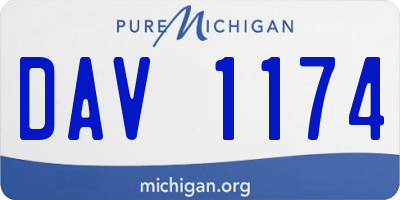 MI license plate DAV1174