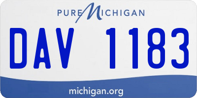 MI license plate DAV1183