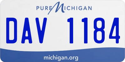 MI license plate DAV1184